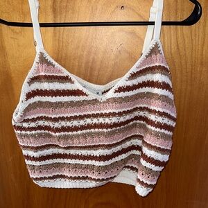 Hollister Red Sequin Fitted Crop Camisole